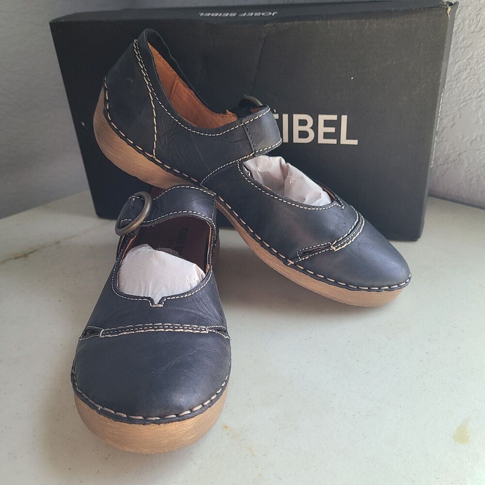 Josef Seibel Womens Fergey 80 Mary Jane Casual Shoes EU 37 US 6-.5 Black Leather